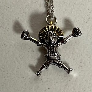 Luffy One Piece Adjustable Pendant Necklace Anime Chain Jewelry Silver